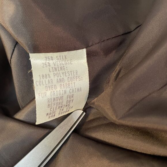 VTG Penny Lane Sz 6 Bloomingdale’s Jacket Silk Rabbit Fur Mob Wife Blazer City - Picture 11 of 11